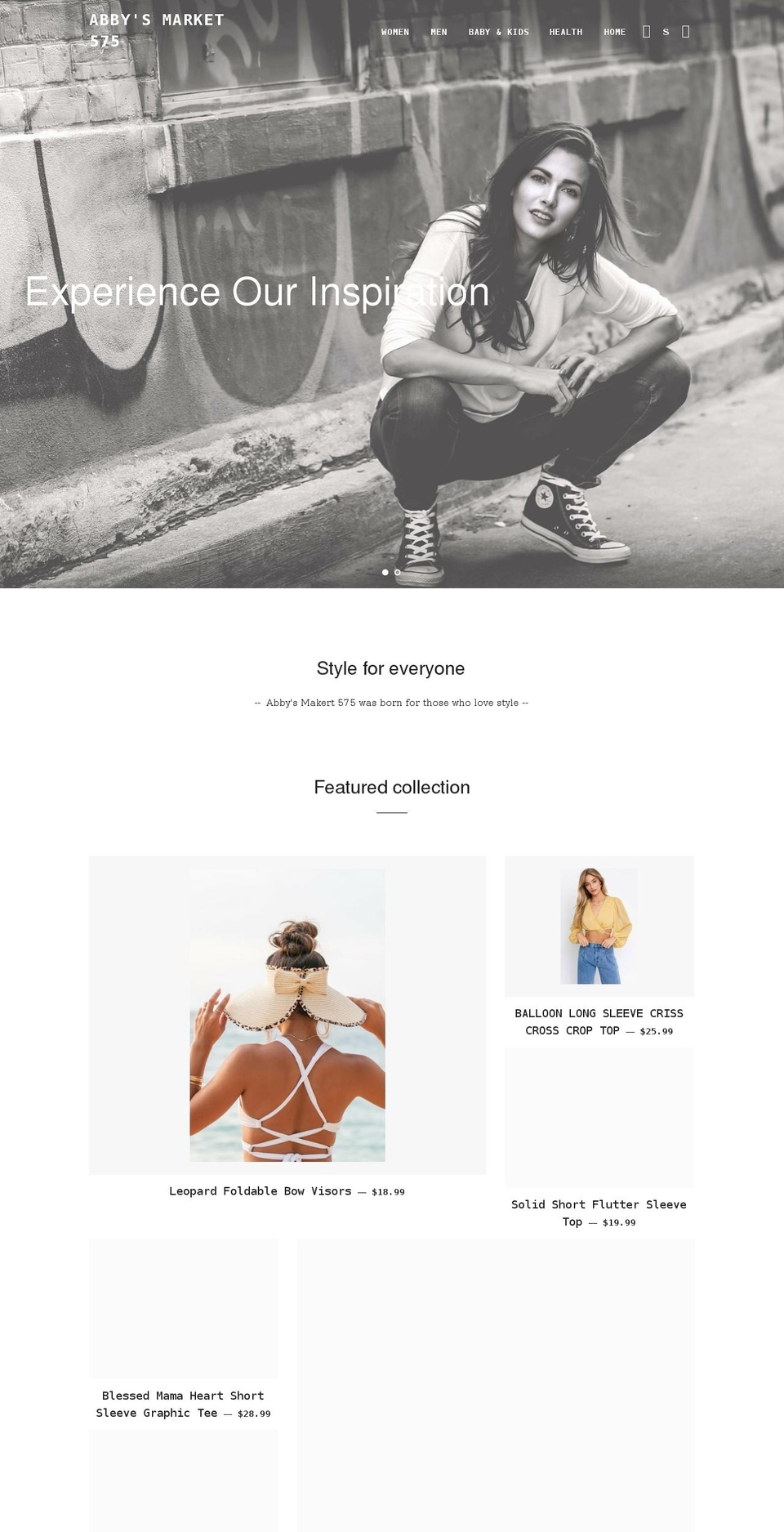 abbysmarket575.com shopify website screenshot