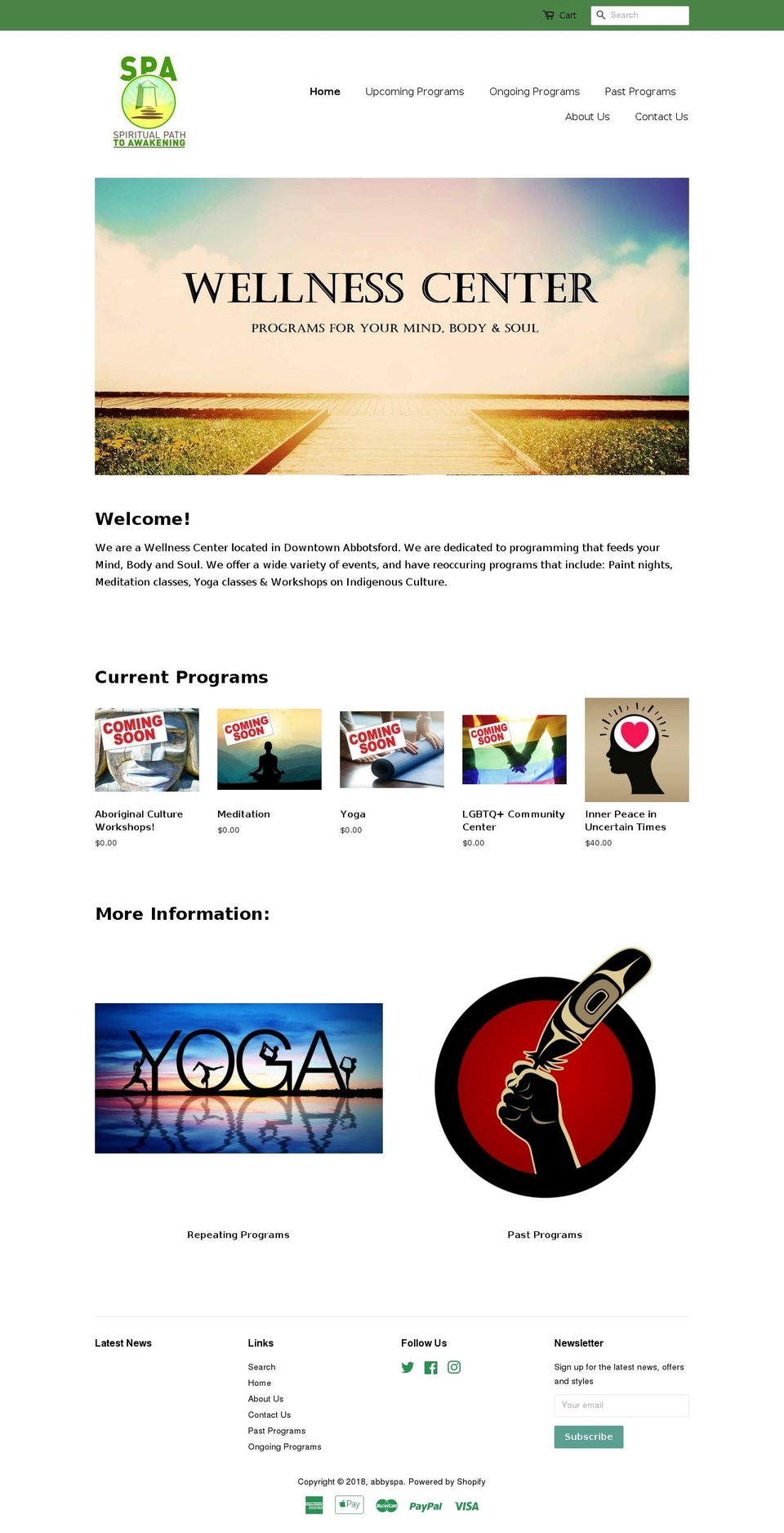 abbyspa.com — Shopify storefront screenshot
