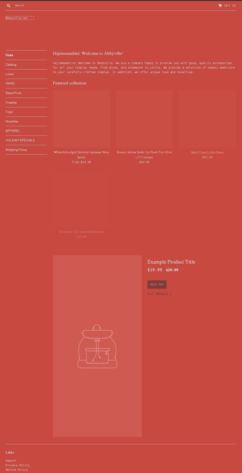 abbyville.net shopify website screenshot