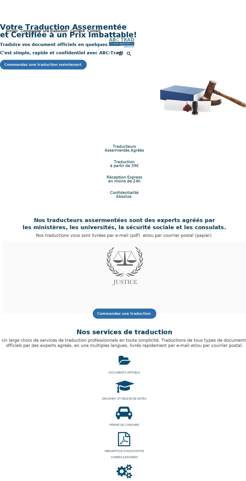 abc-traduction.com shopify website screenshot