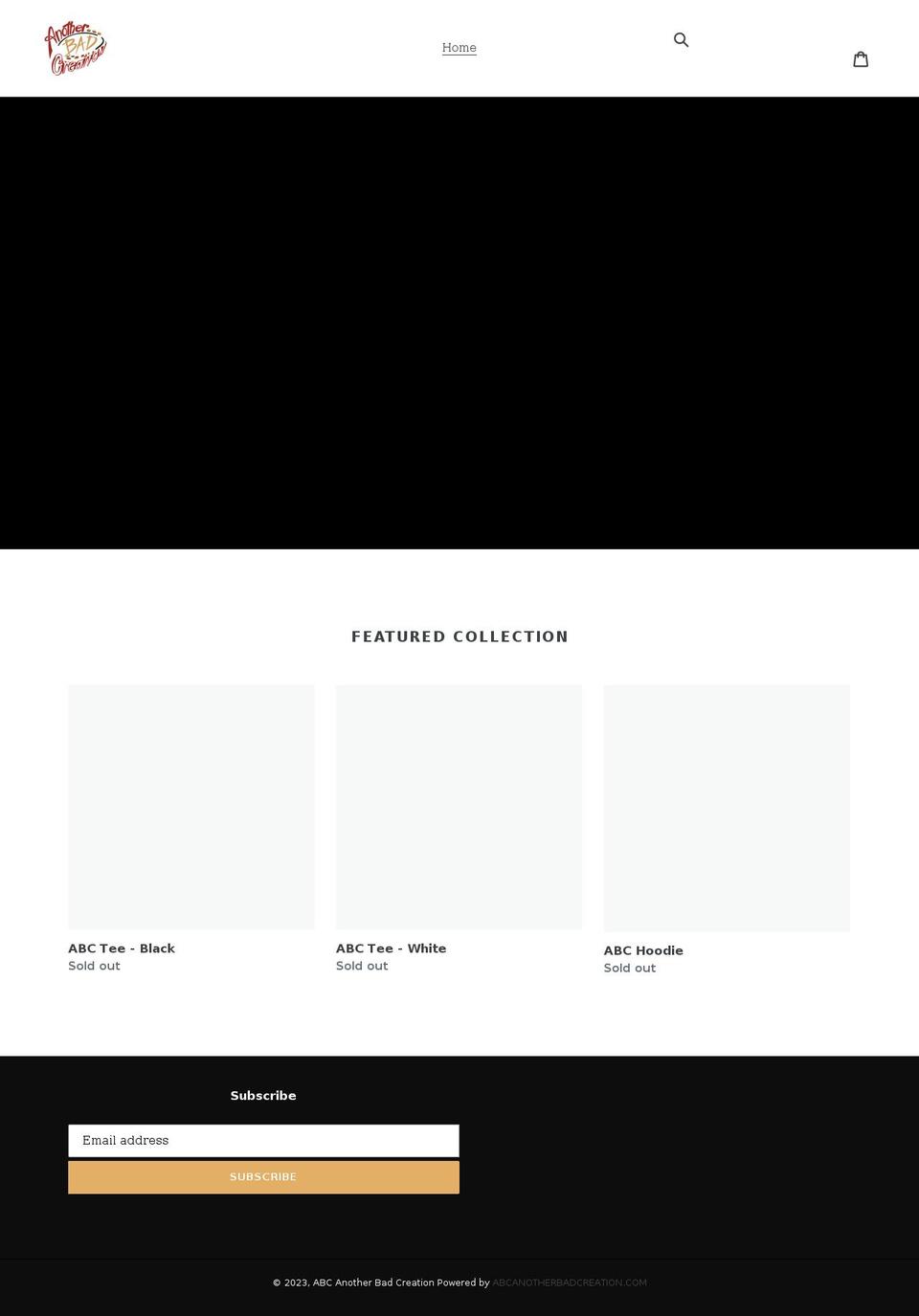 abcanotherbadcreation.com shopify website screenshot