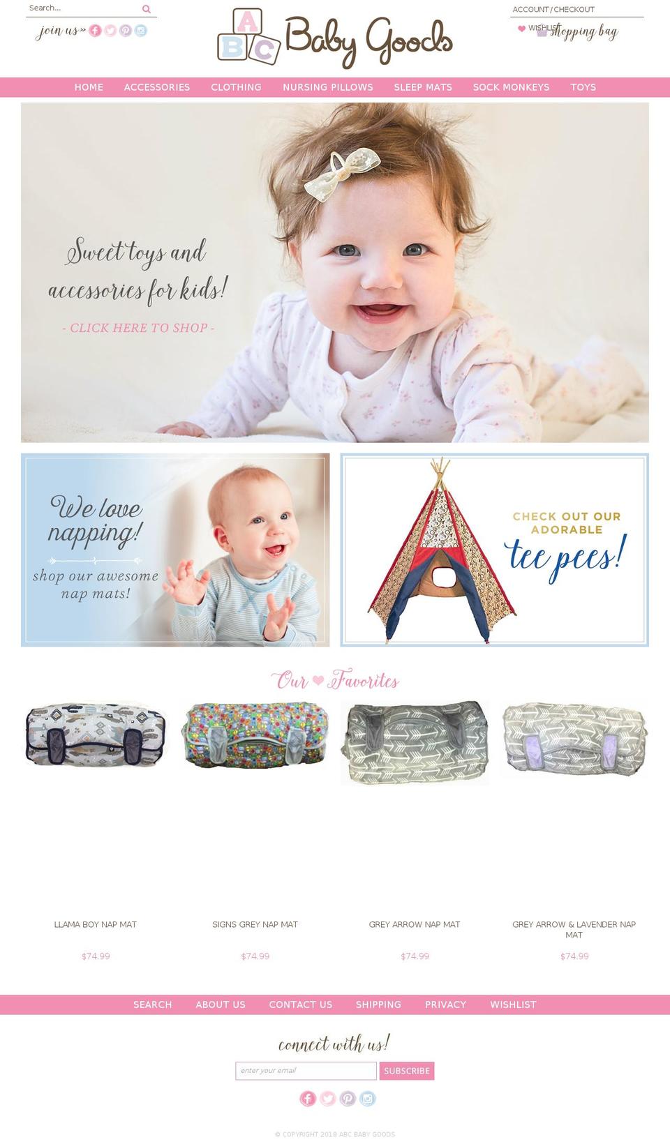 abcbabygoods.com shopify website screenshot