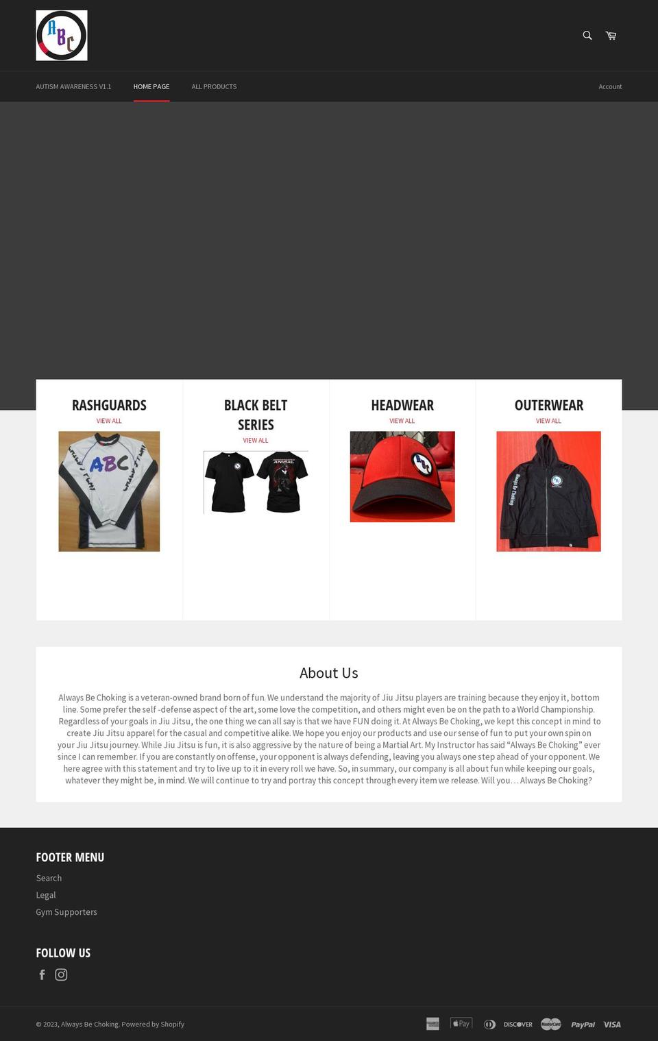 abcbjjapparel.com — Shopify storefront screenshot