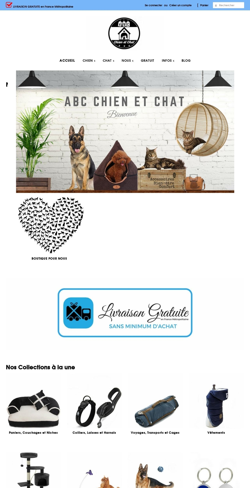 abcchienetchat.com — Shopify storefront screenshot