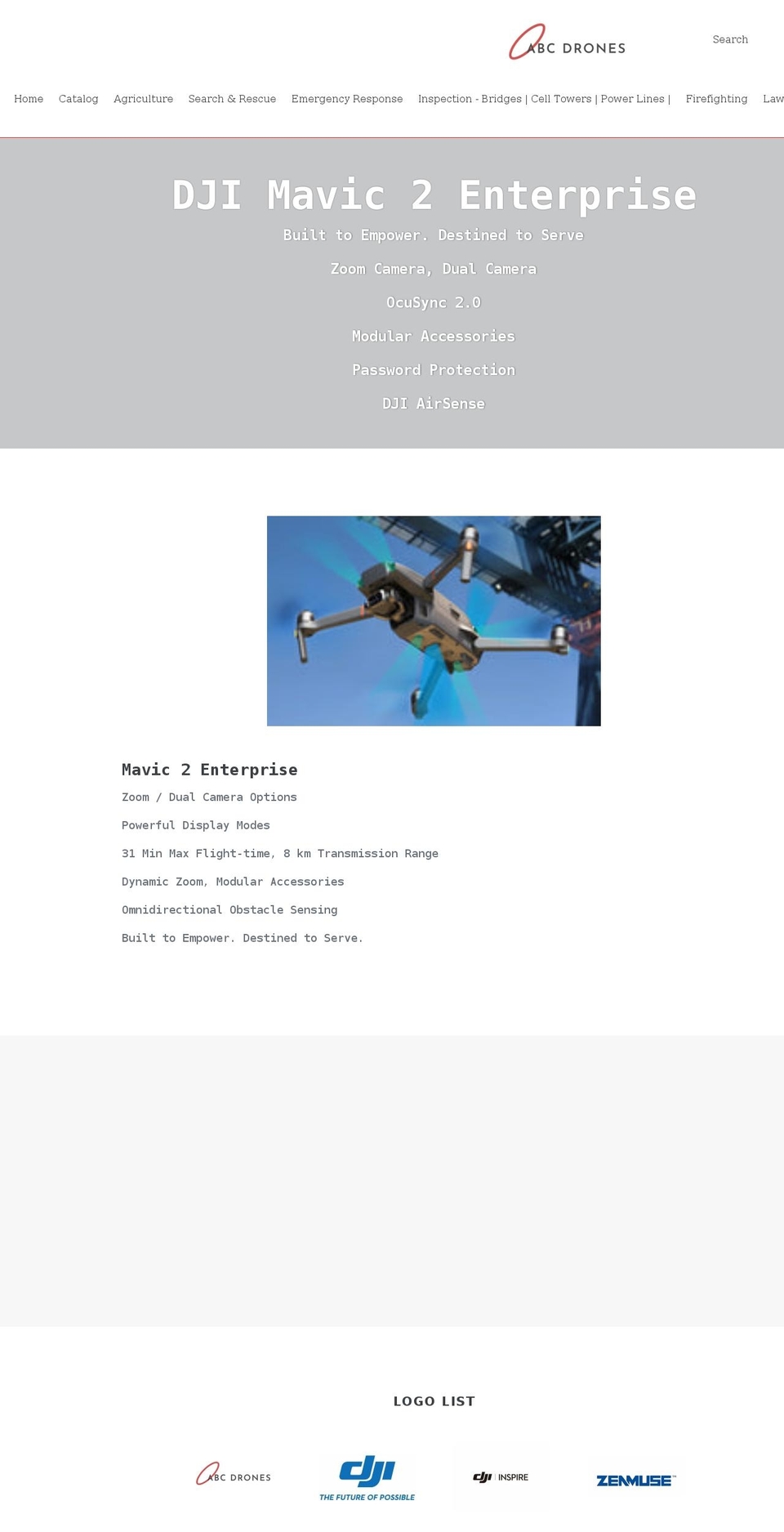 abcdrones.net shopify website screenshot