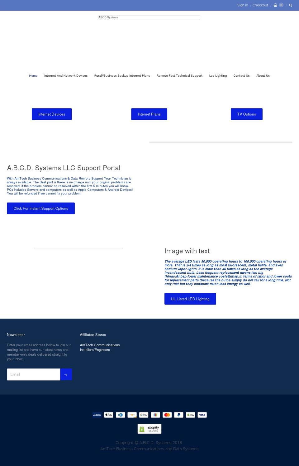 abcdsystems.com — Shopify storefront screenshot
