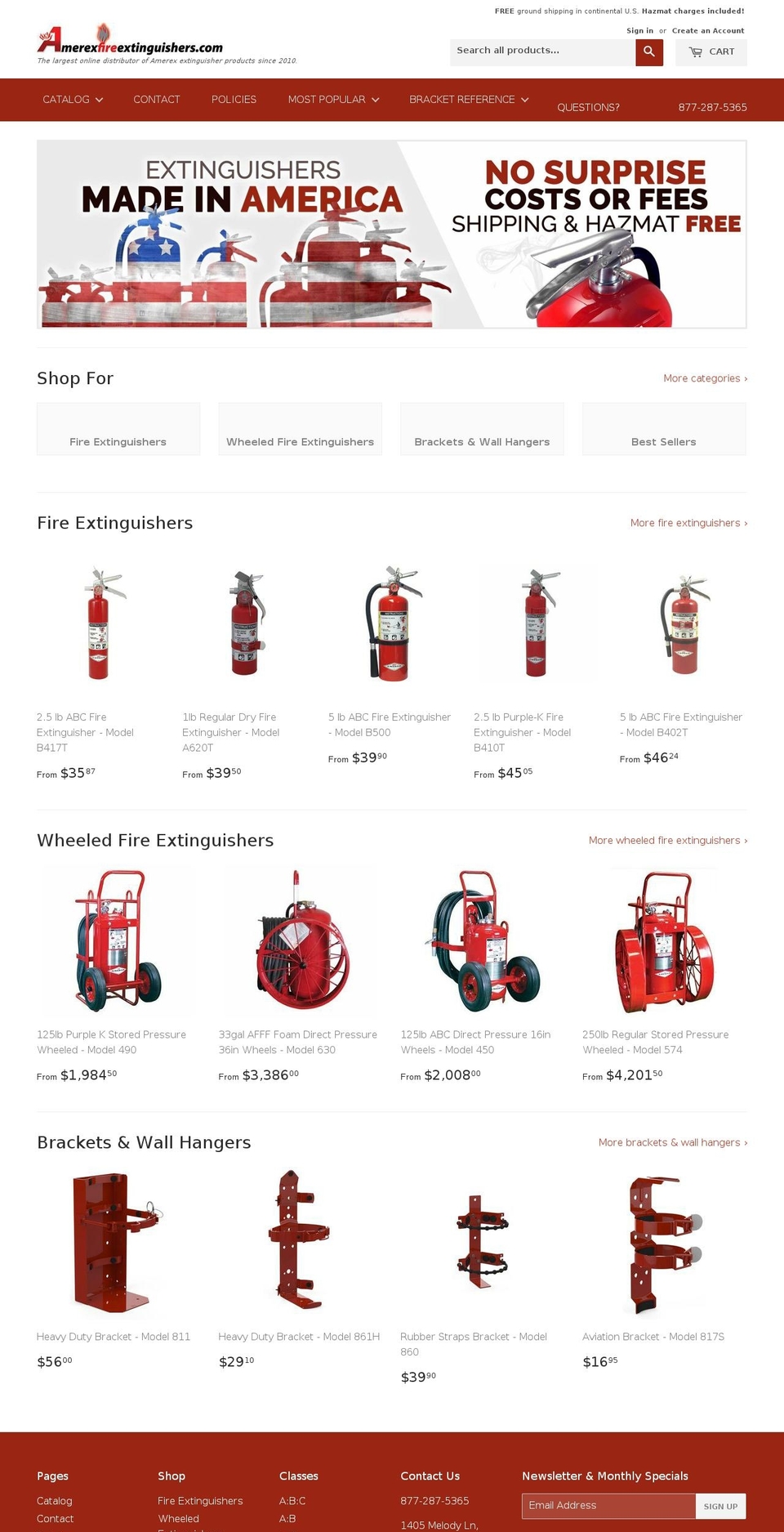abcfireextinguisher.com — Shopify storefront screenshot