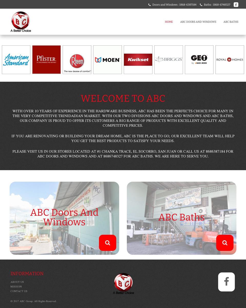 abcgrouptt.com shopify website screenshot