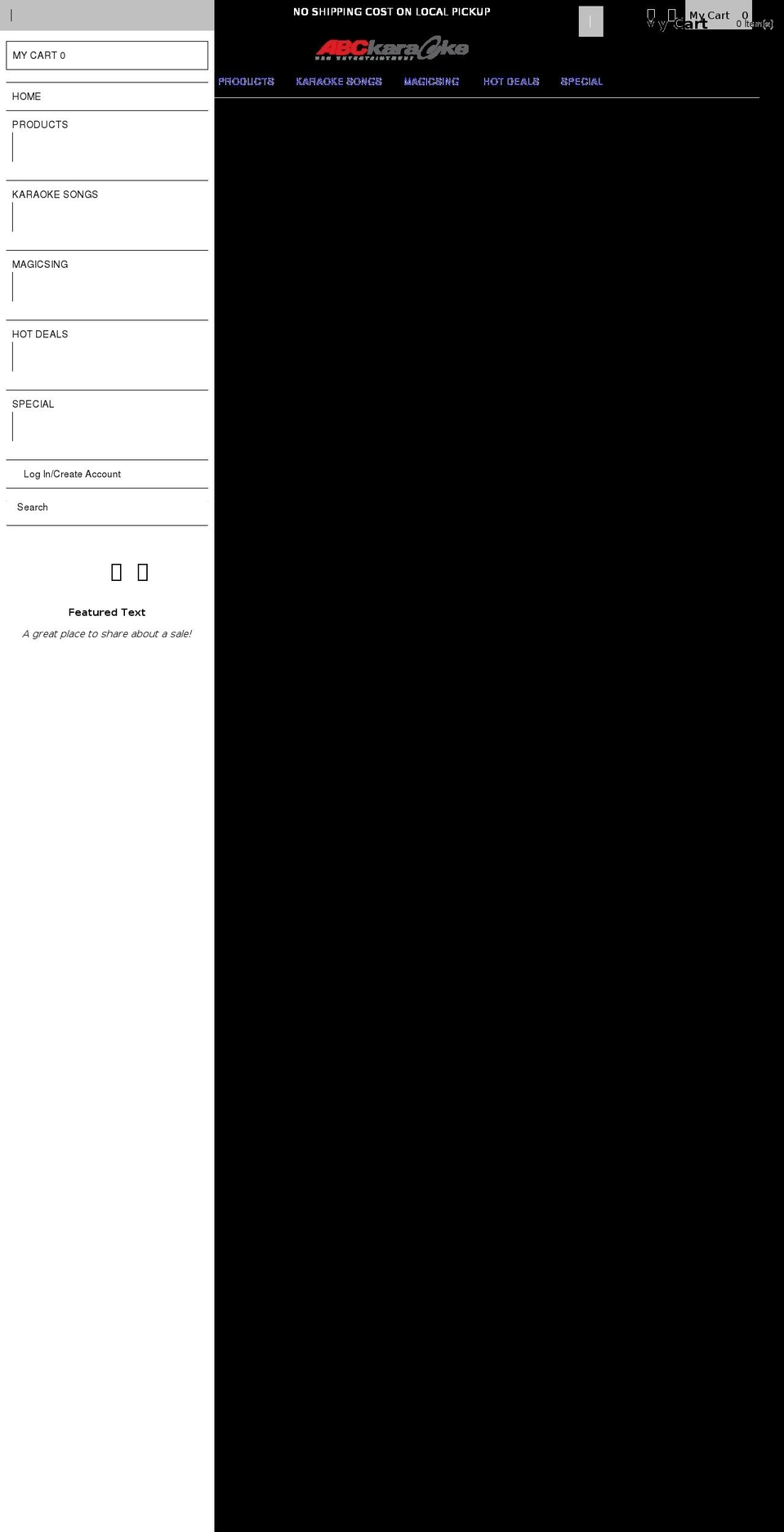 abckaraoke.com shopify website screenshot