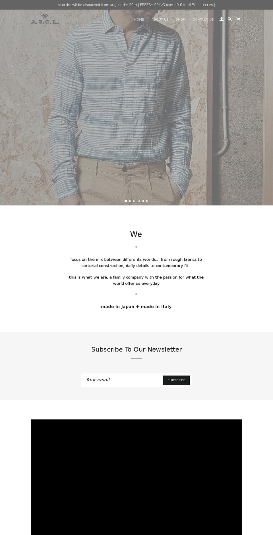 abclgarments.com shopify website screenshot