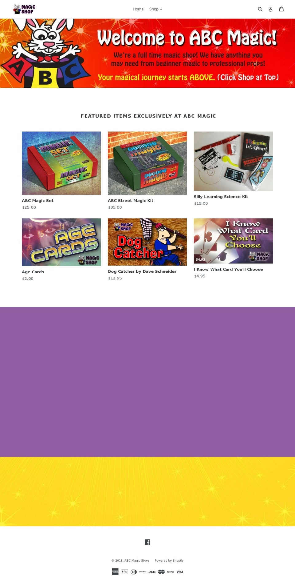 abcmagicstore.com shopify website screenshot