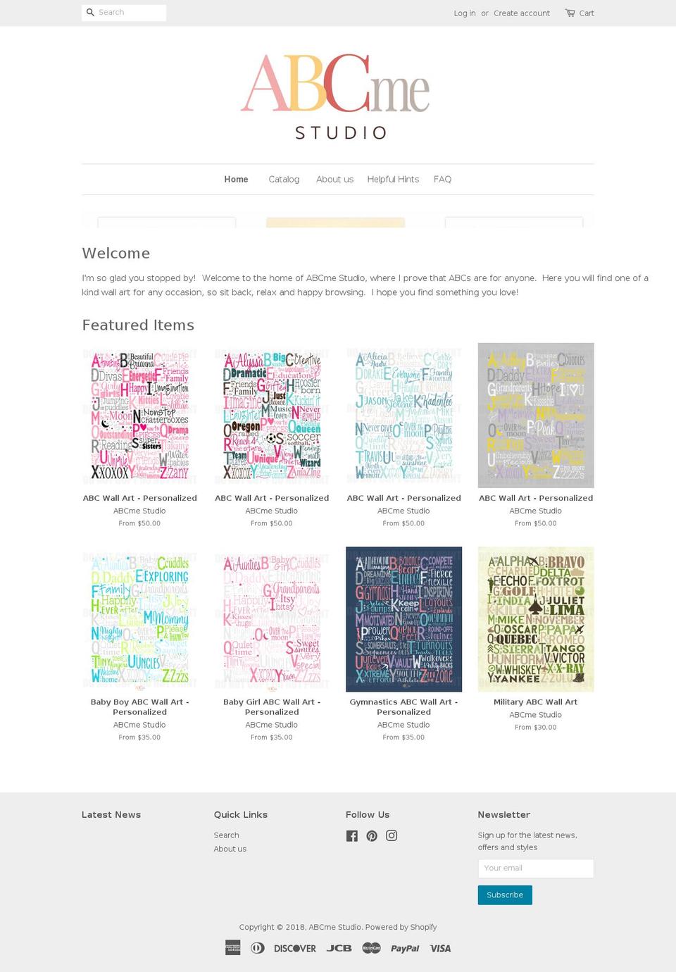 abcmestudio.com shopify website screenshot