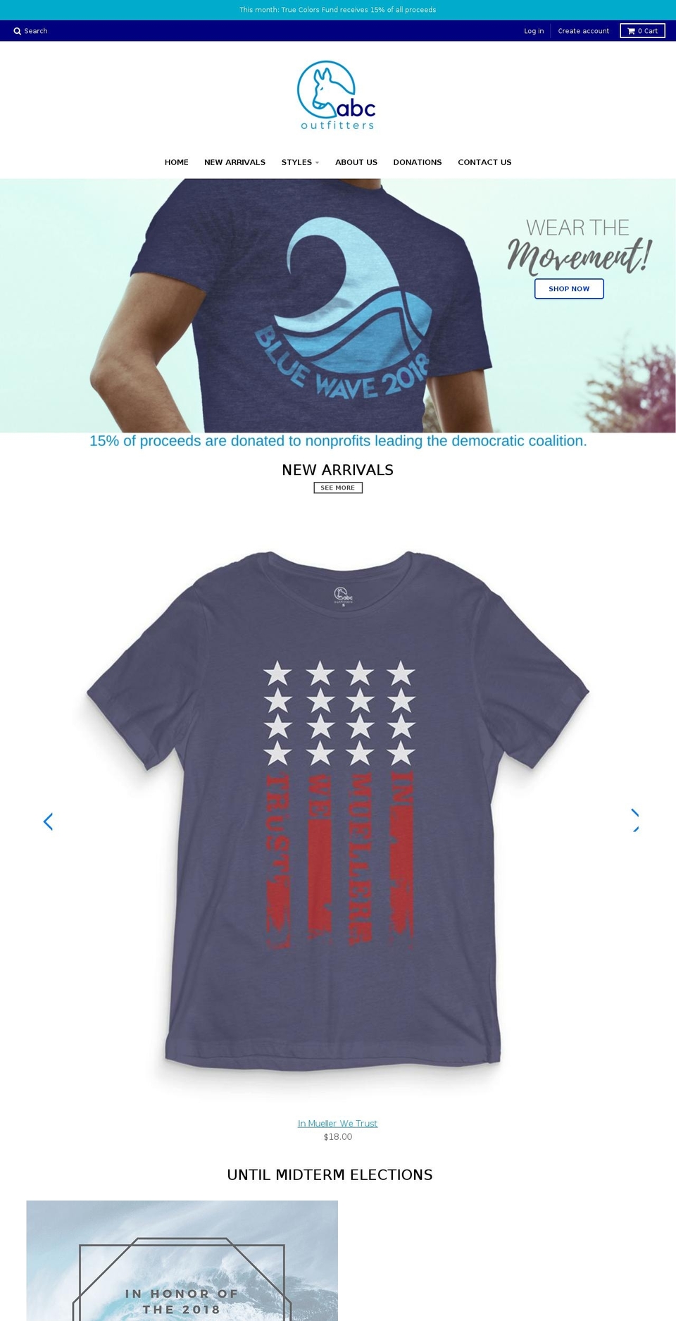abcoutfitters.com — Shopify storefront screenshot