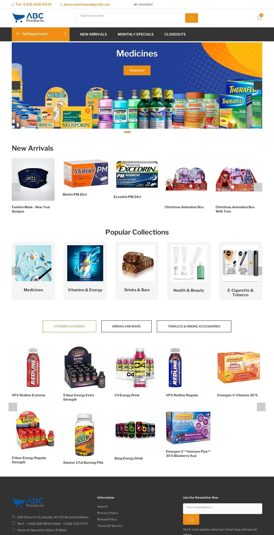 abcproducts.org shopify website screenshot