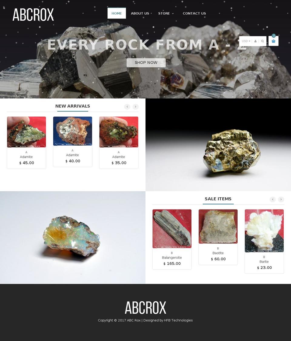 abcrox.com shopify website screenshot