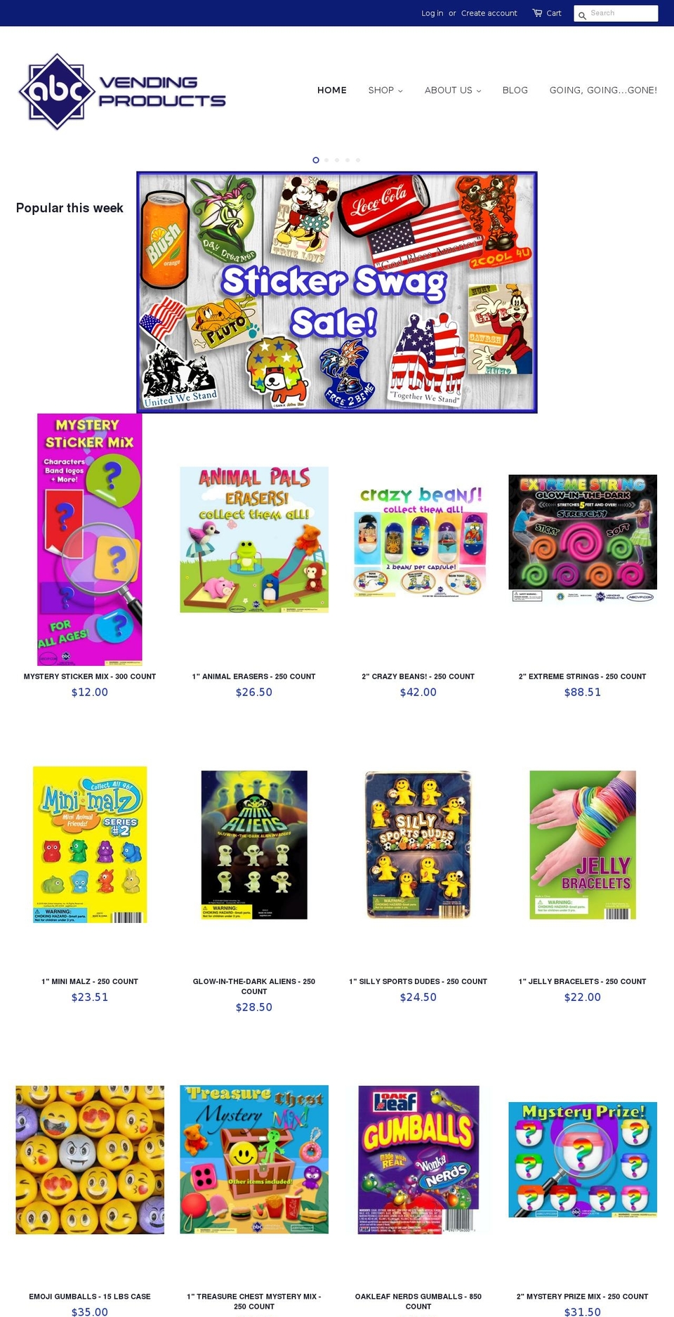 abcvendingproduct.com — Shopify storefront screenshot