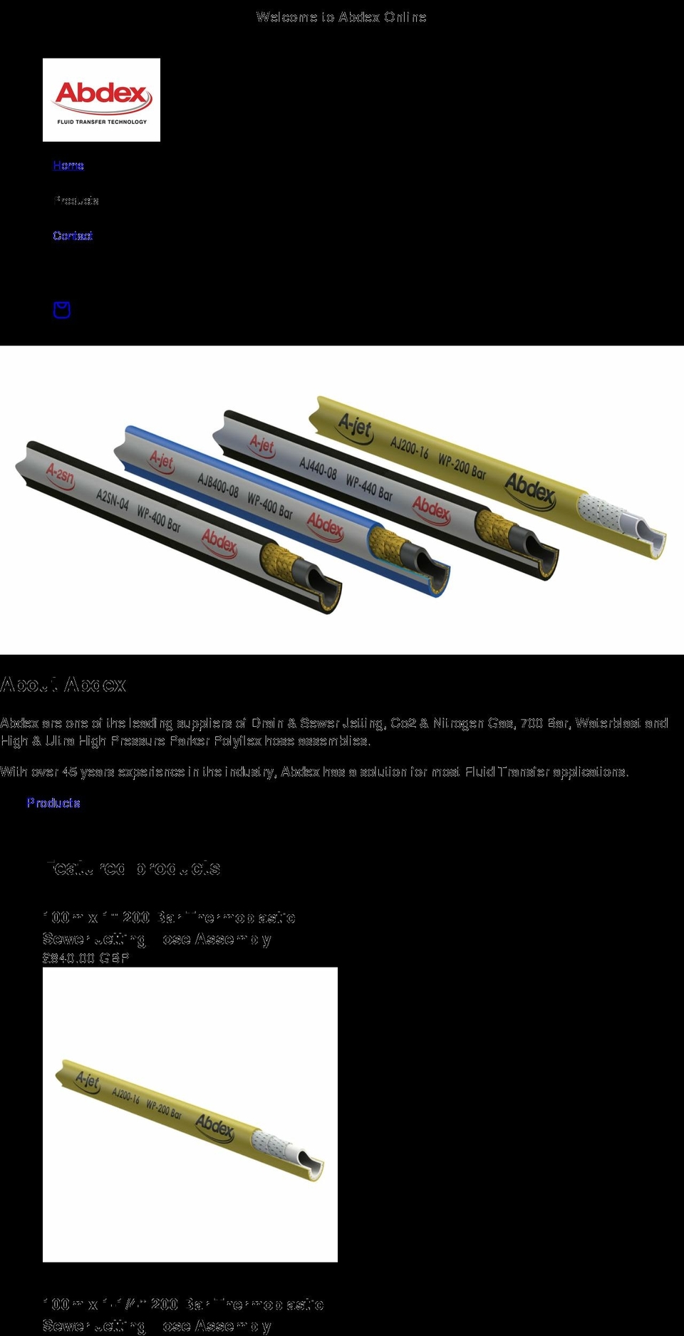 abdexonline.com shopify website screenshot