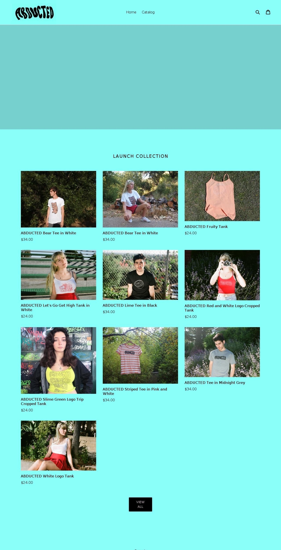 abductedclothing.com — Shopify storefront screenshot