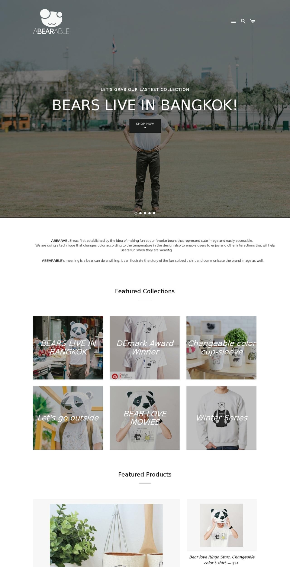 abearable.com shopify website screenshot