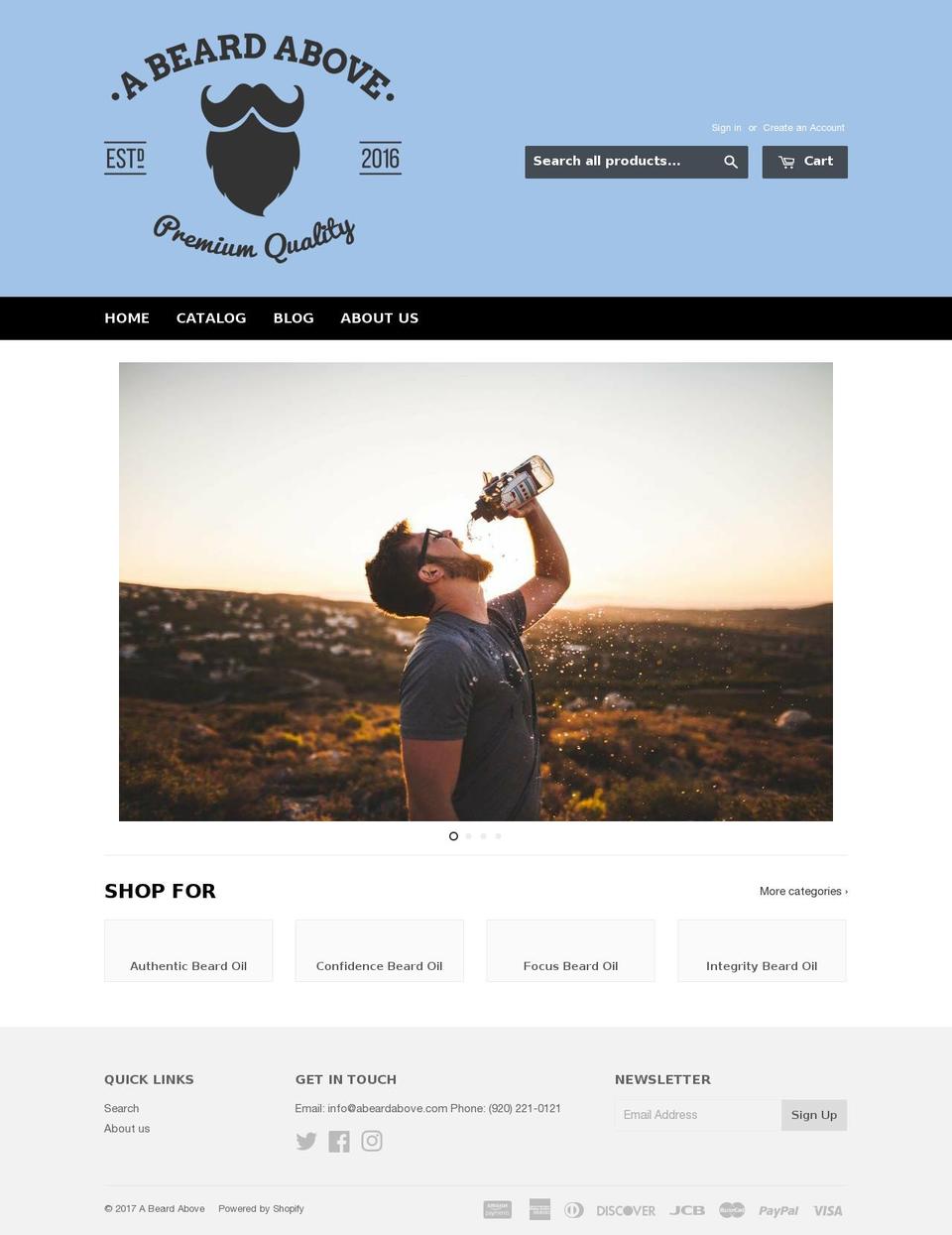 abeardabove.com shopify website screenshot