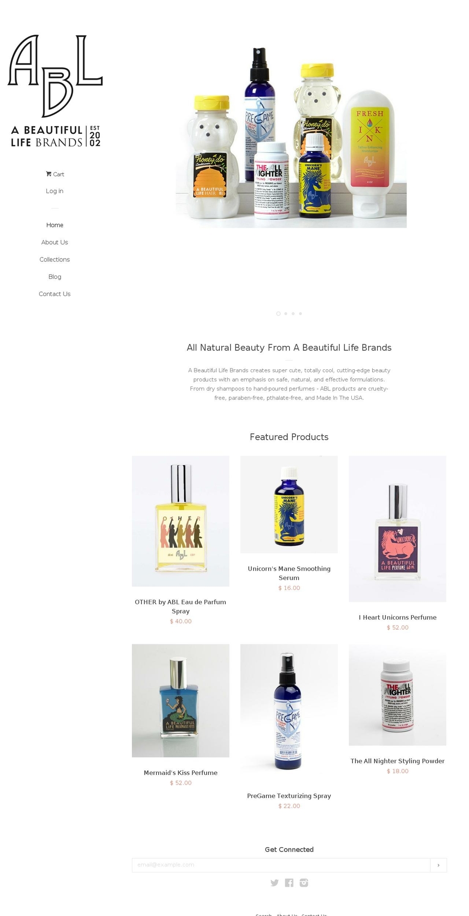 abeautifullife.com shopify website screenshot