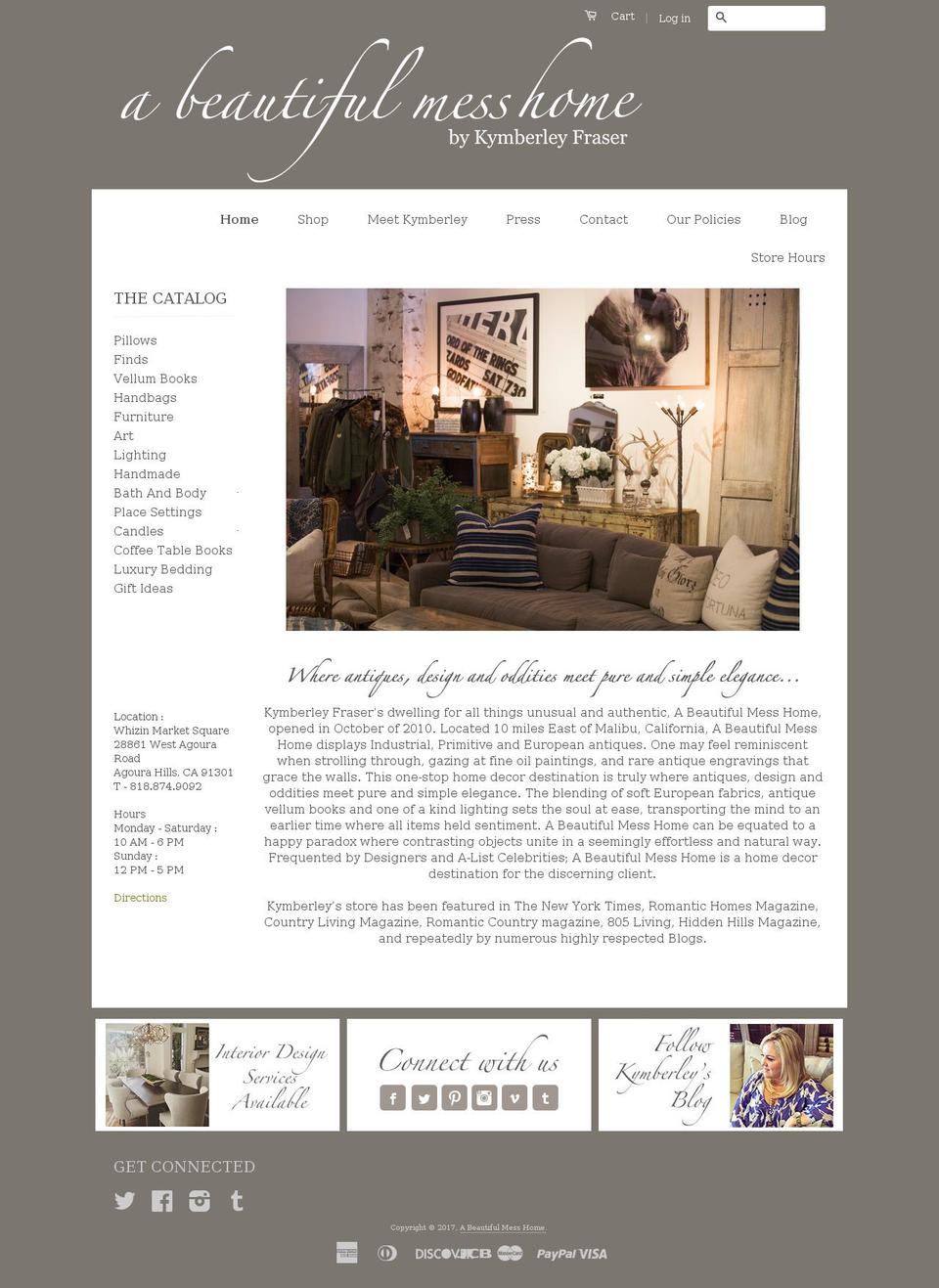 abeautifulmesshome.com shopify website screenshot