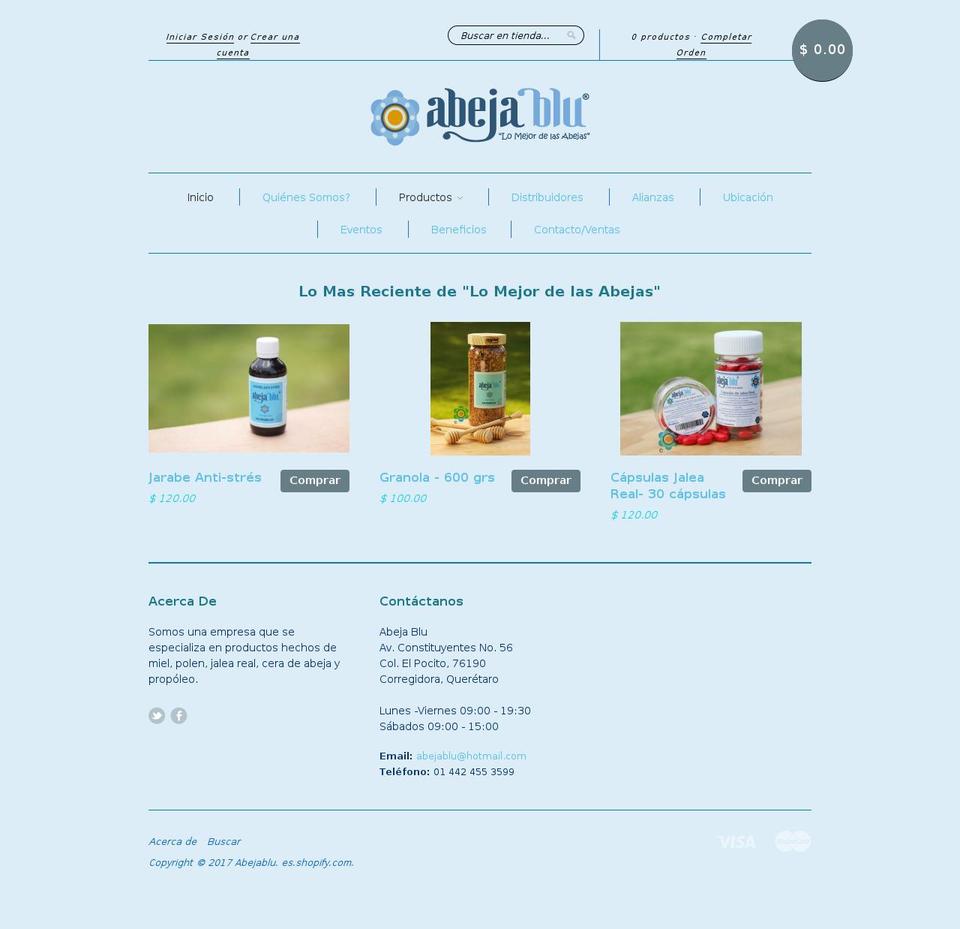 abejablu.com shopify website screenshot