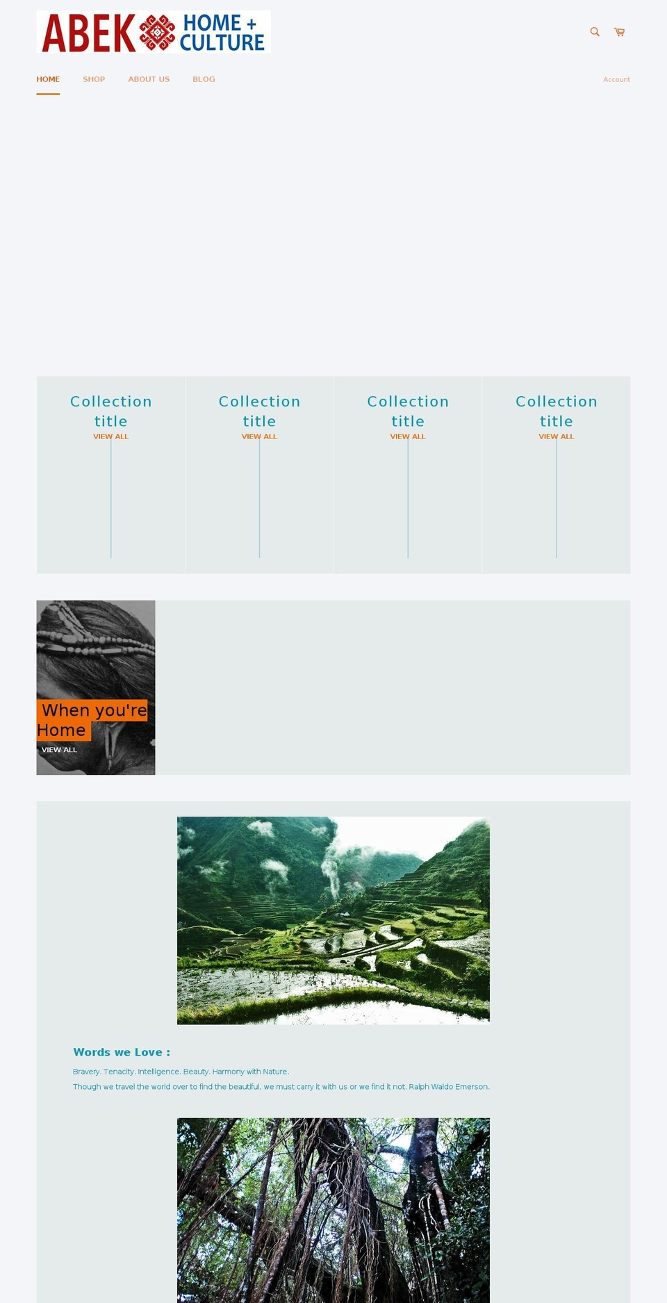 abekhomeandculture.com shopify website screenshot