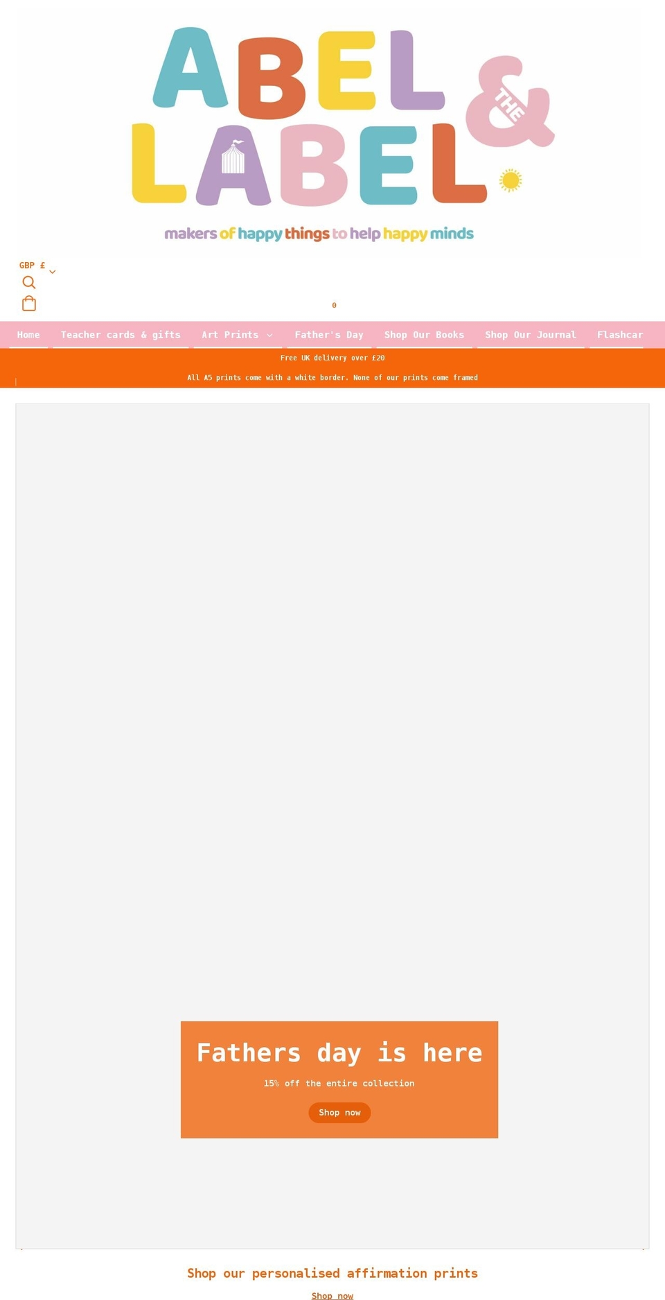 abelandthelabel.com shopify website screenshot