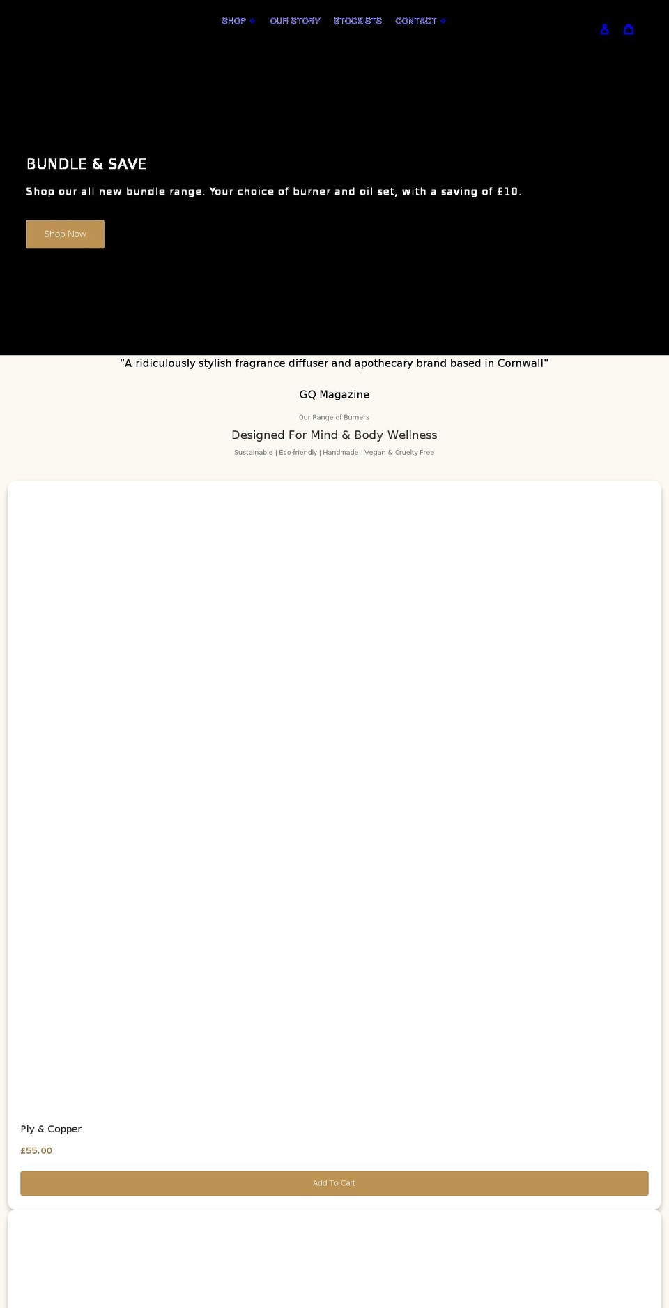 abelburners.co.uk shopify website screenshot