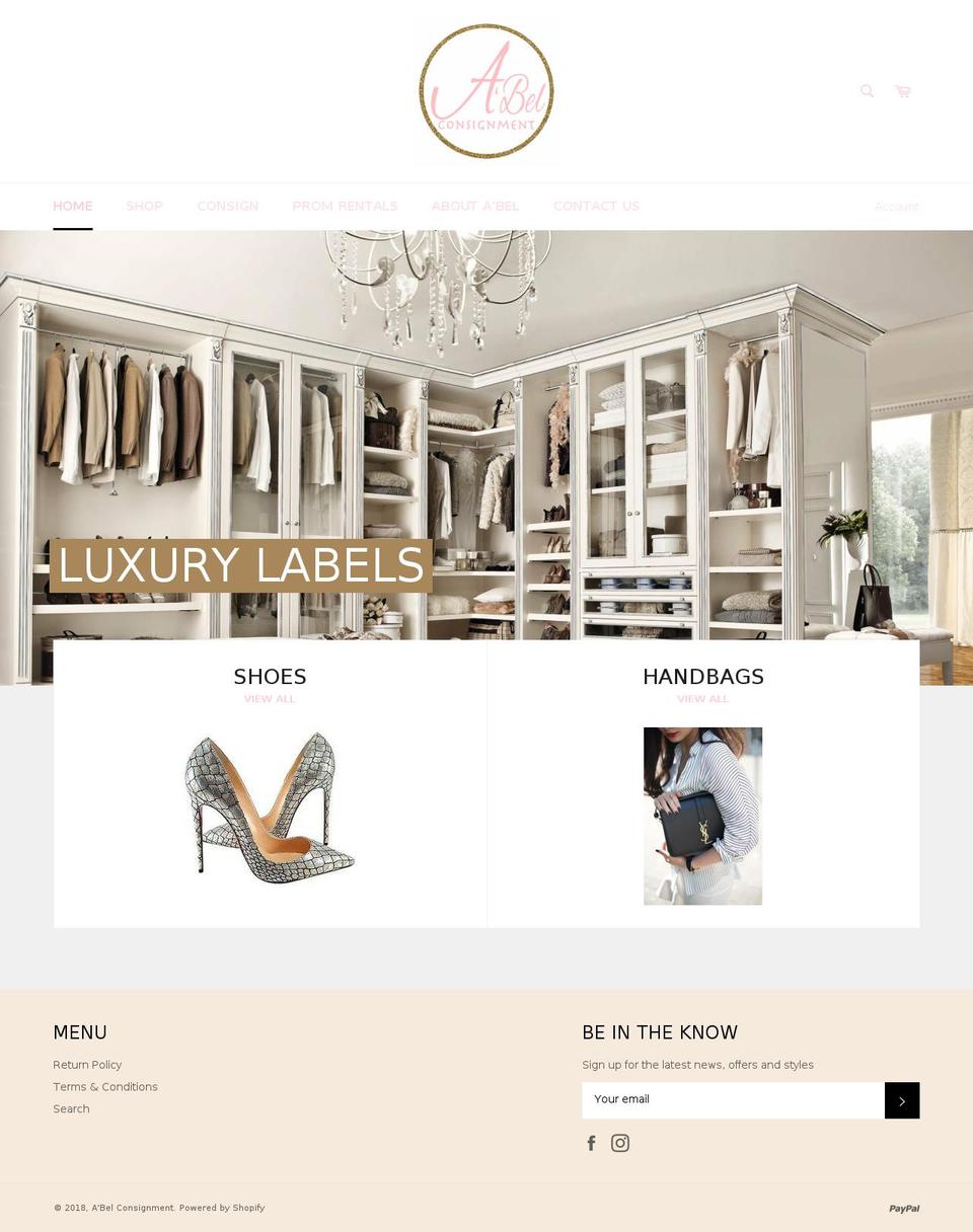 abelconsignment.com — Shopify storefront screenshot