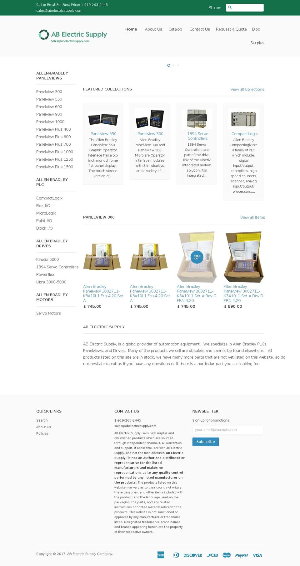 abelectricsupply.com shopify website screenshot
