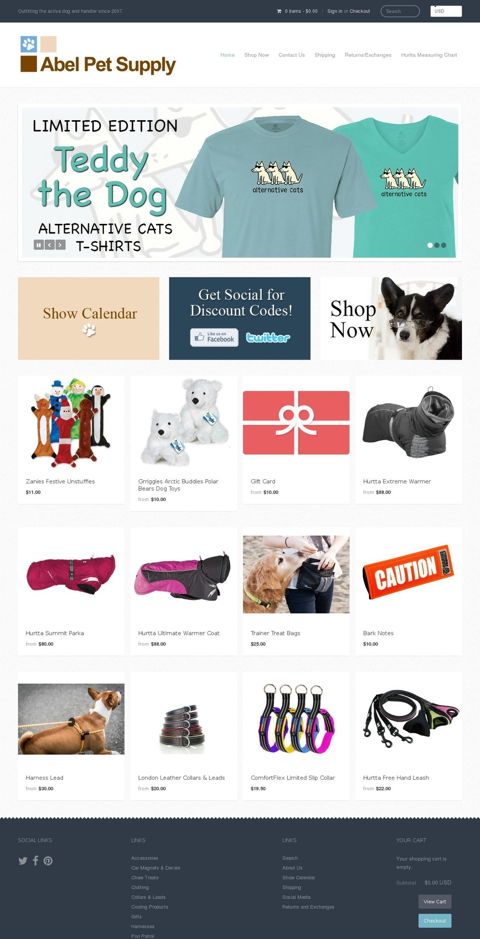 Providence Shopify theme site example abelpetsupply.com