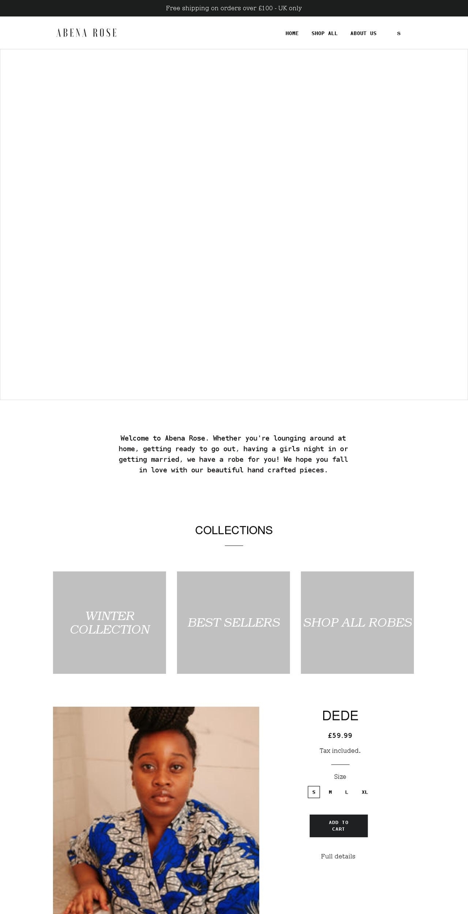 abenarose.com shopify website screenshot