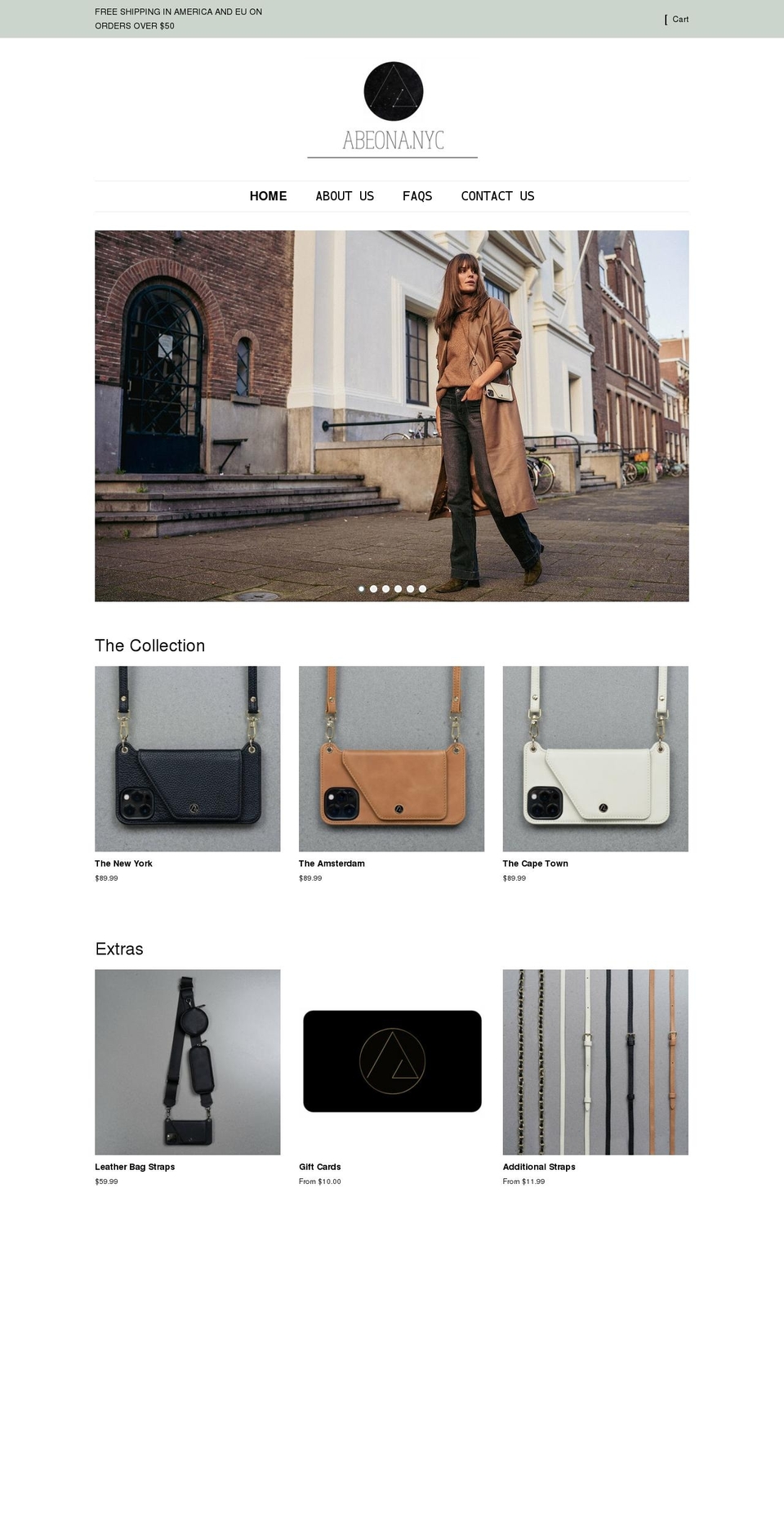 abeona.nyc shopify website screenshot