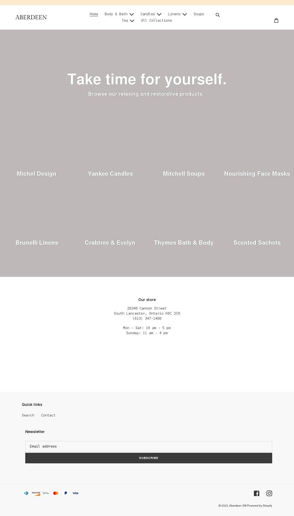 aberdeengift.com shopify website screenshot