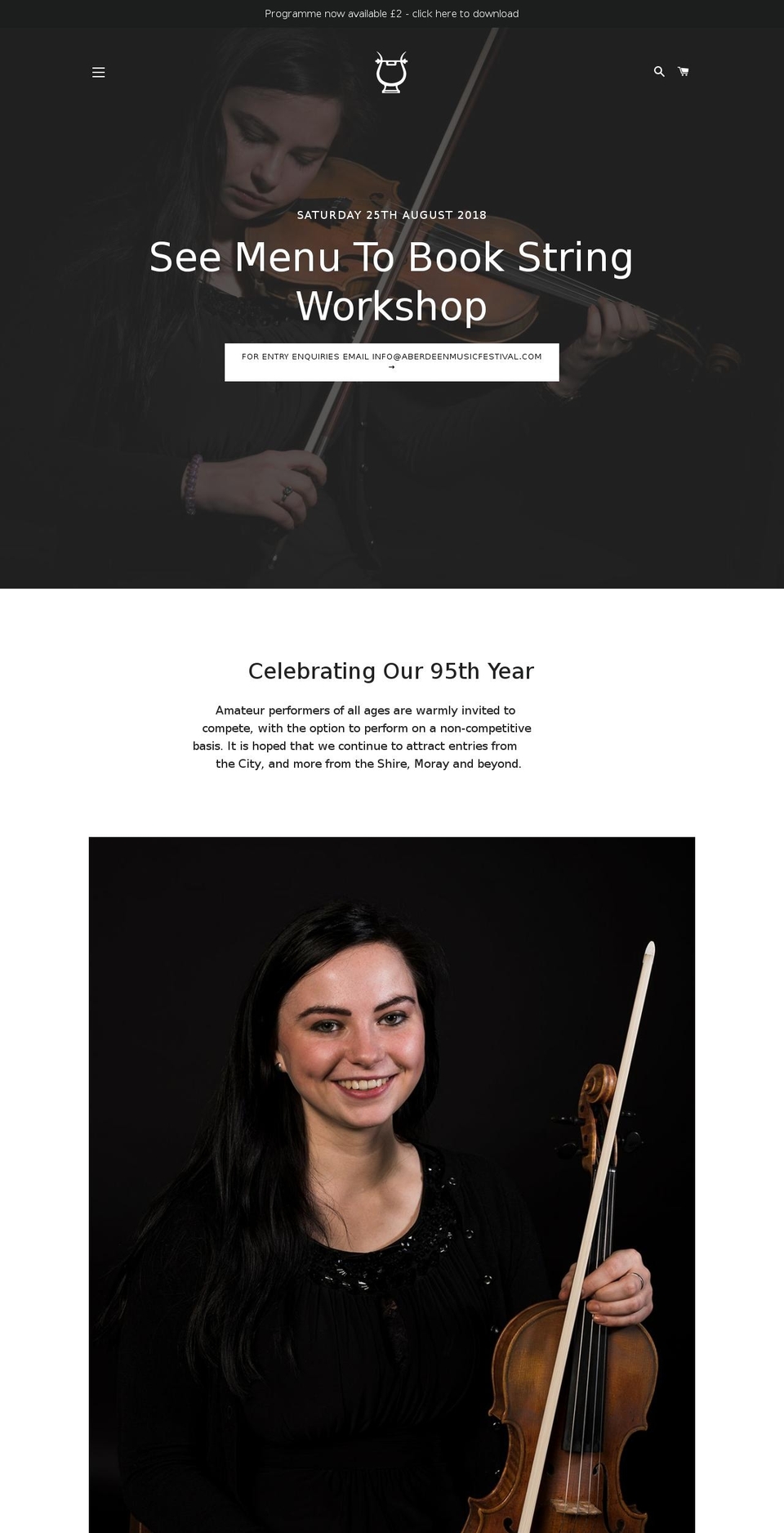 aberdeenmusicfestival.com shopify website screenshot