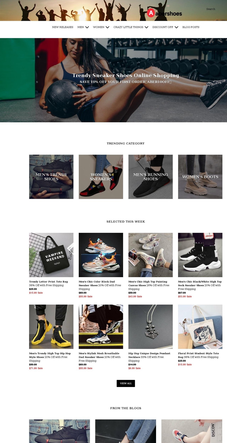 abershoes.com shopify website screenshot
