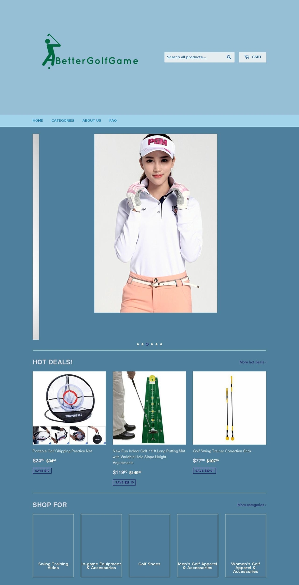 abettergolfgame.com — Shopify storefront screenshot