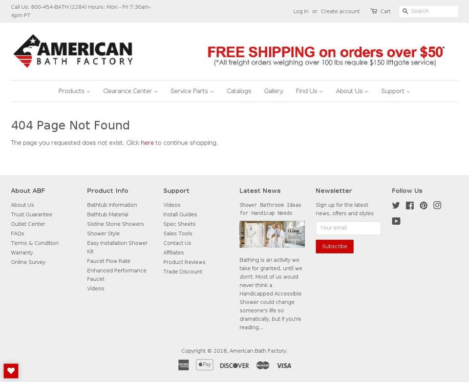 abfretail.com — Shopify storefront screenshot