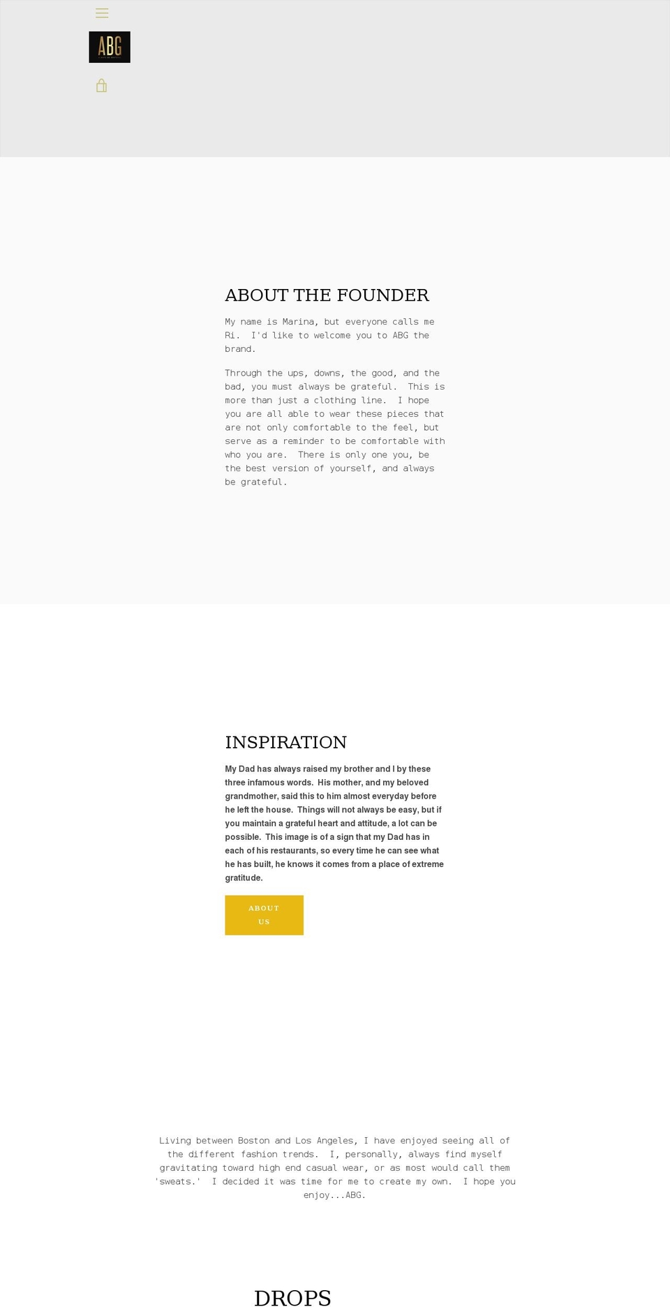 abgthebrand.com shopify website screenshot