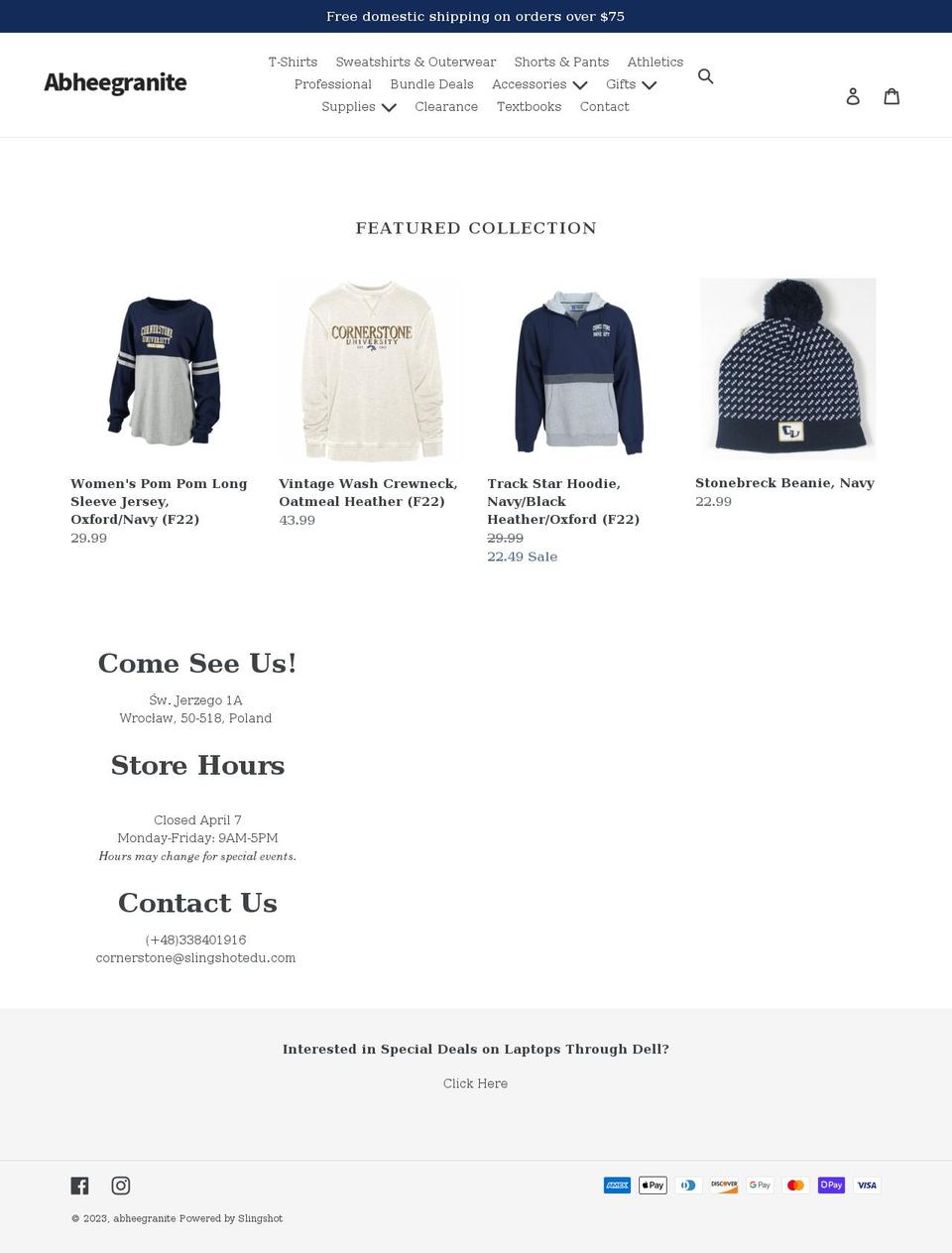 abheegranite.com shopify website screenshot