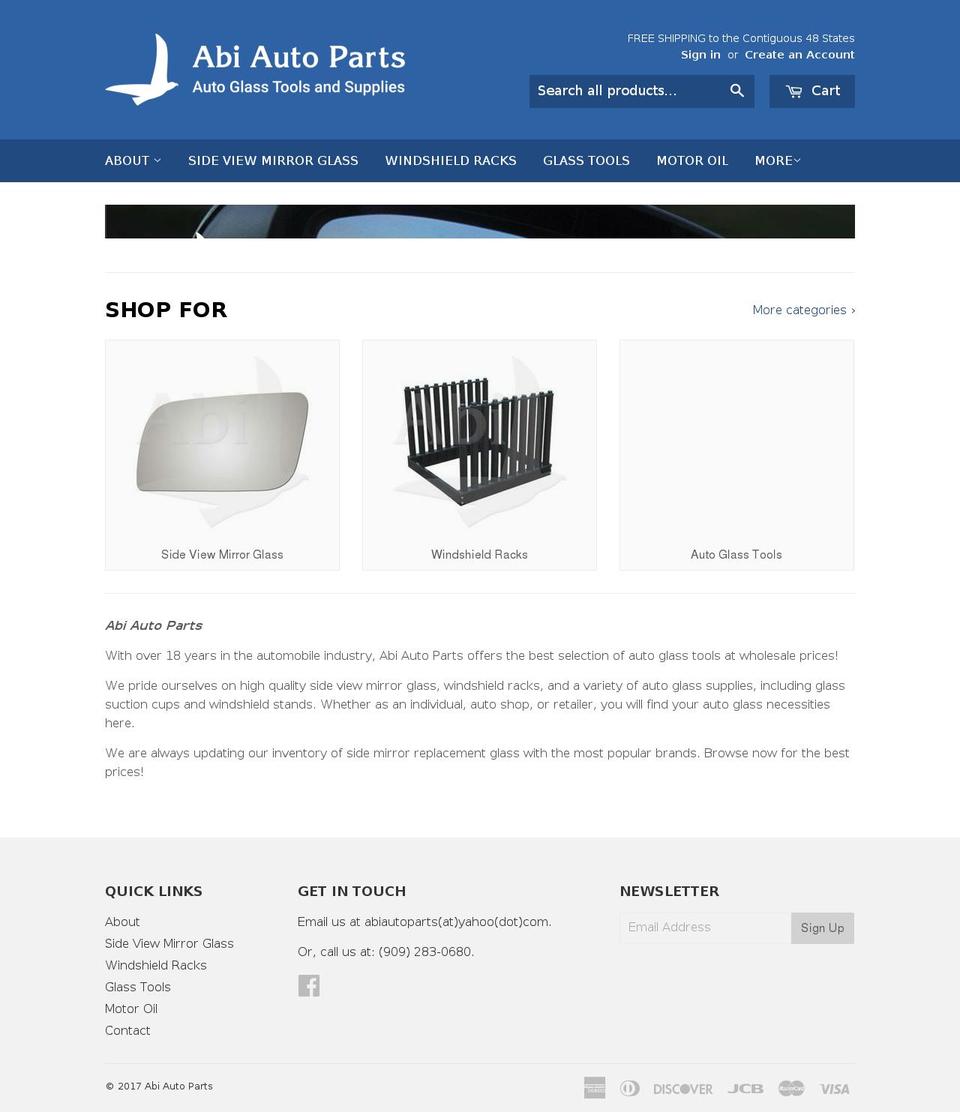 abiautoparts.com shopify website screenshot