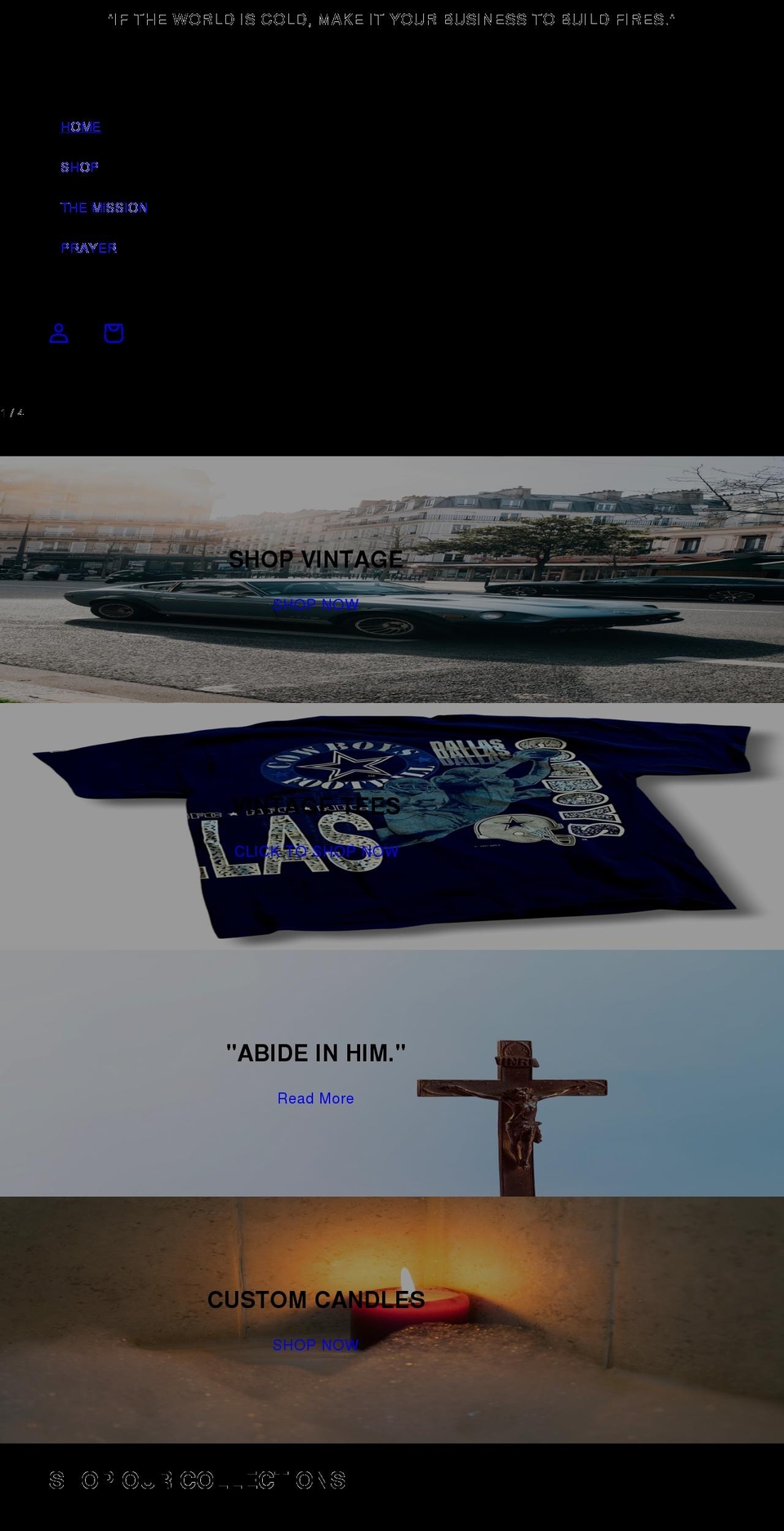 abideandhymn.com shopify website screenshot