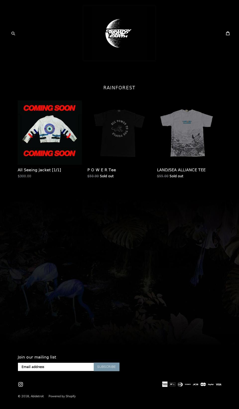 abidetroit.com — Shopify storefront screenshot