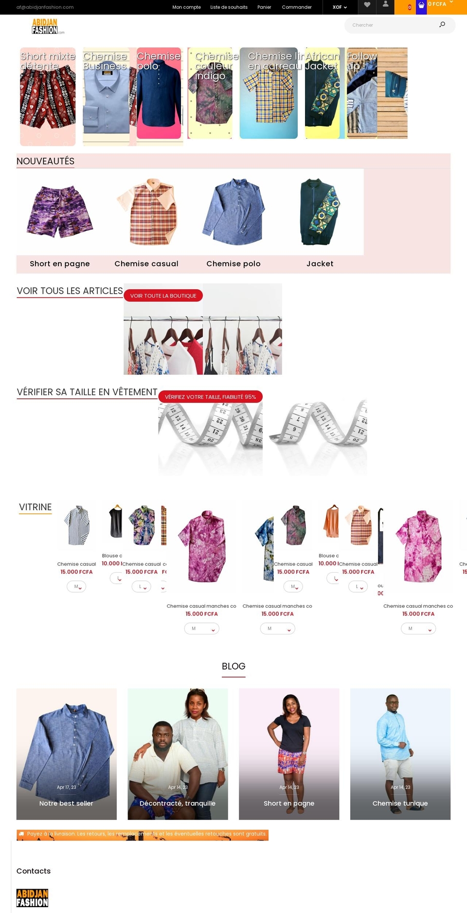 abidjanfashion.com — Shopify storefront screenshot
