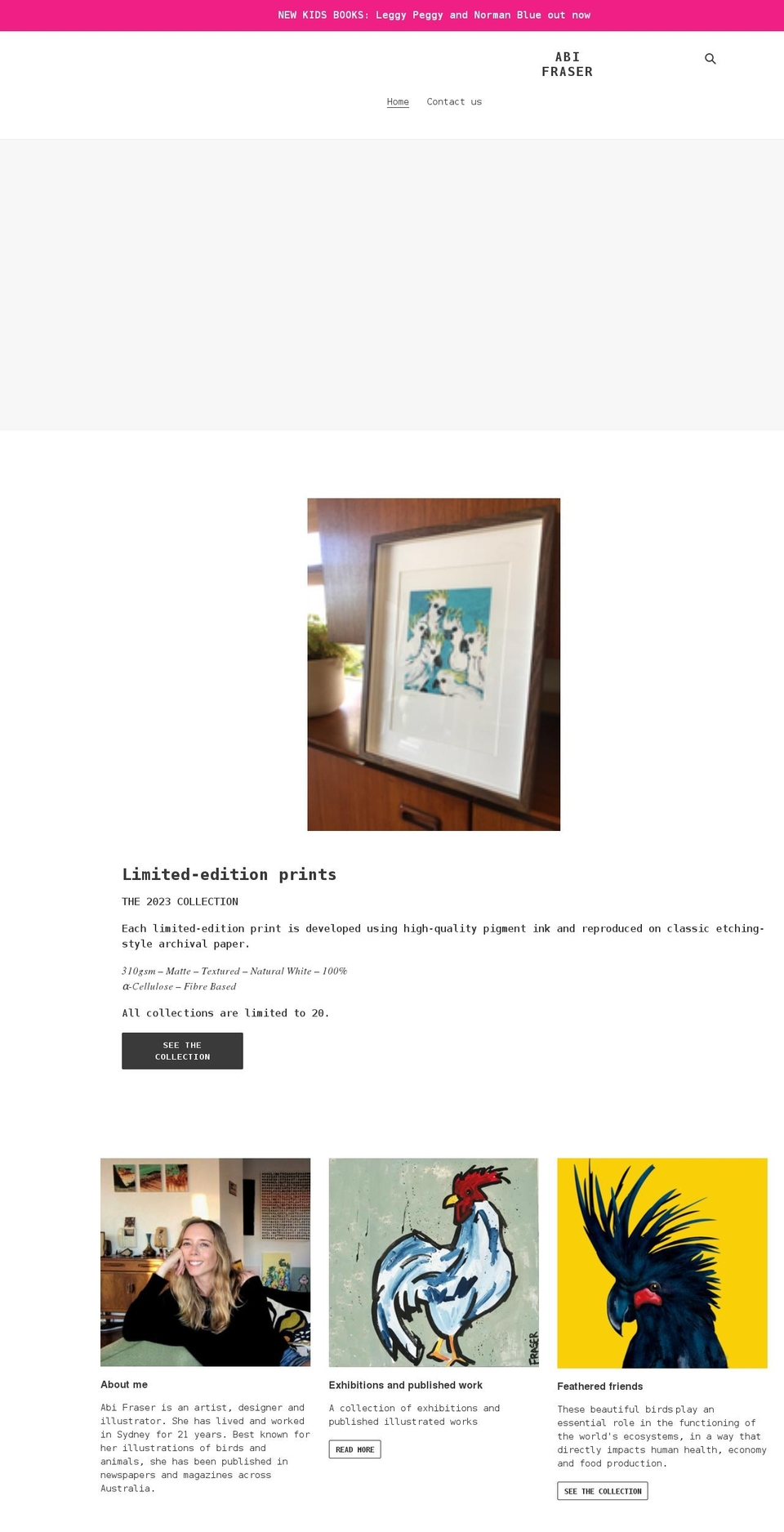abifraser.com.au shopify website screenshot