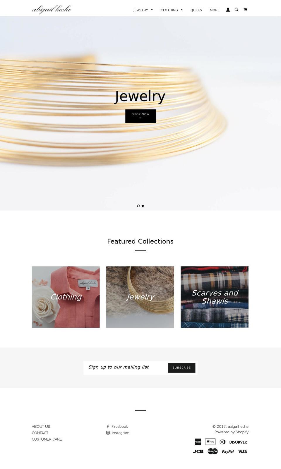 abigailhecheshop.com shopify website screenshot