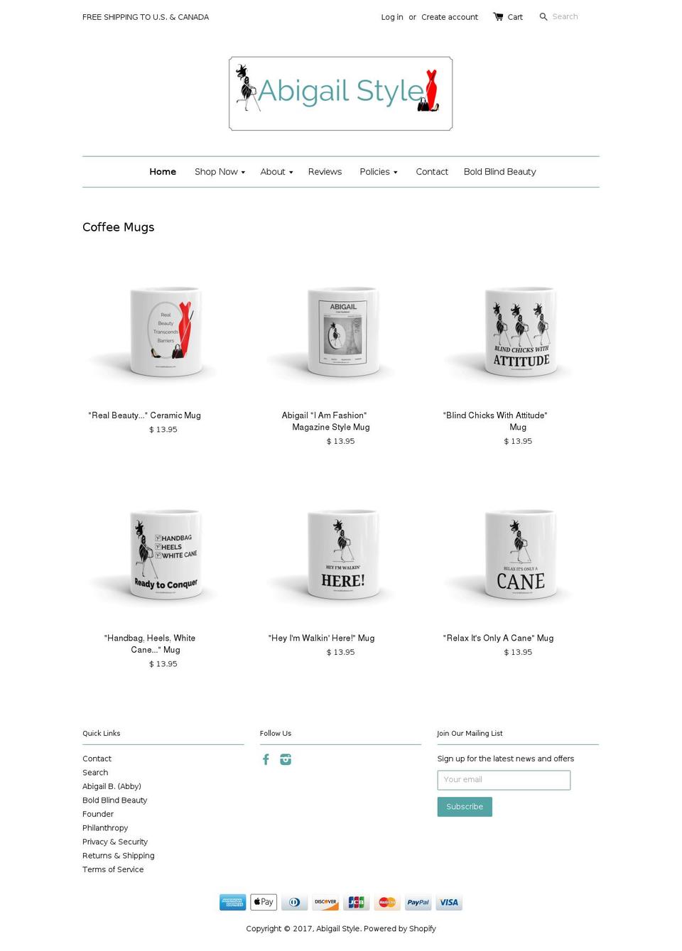 abigailstyle.com shopify website screenshot