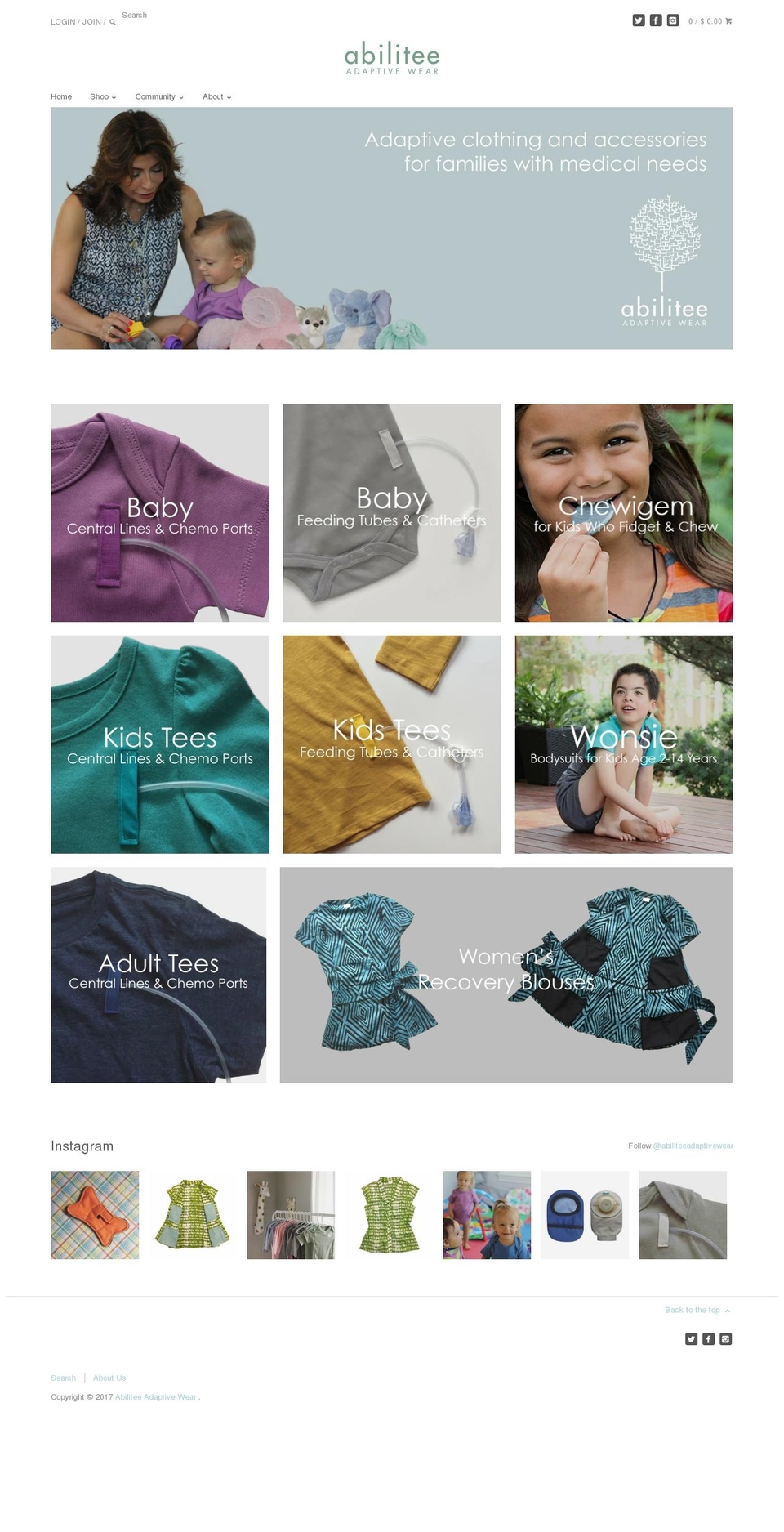 abilitee-adaptive-wear.com shopify website screenshot
